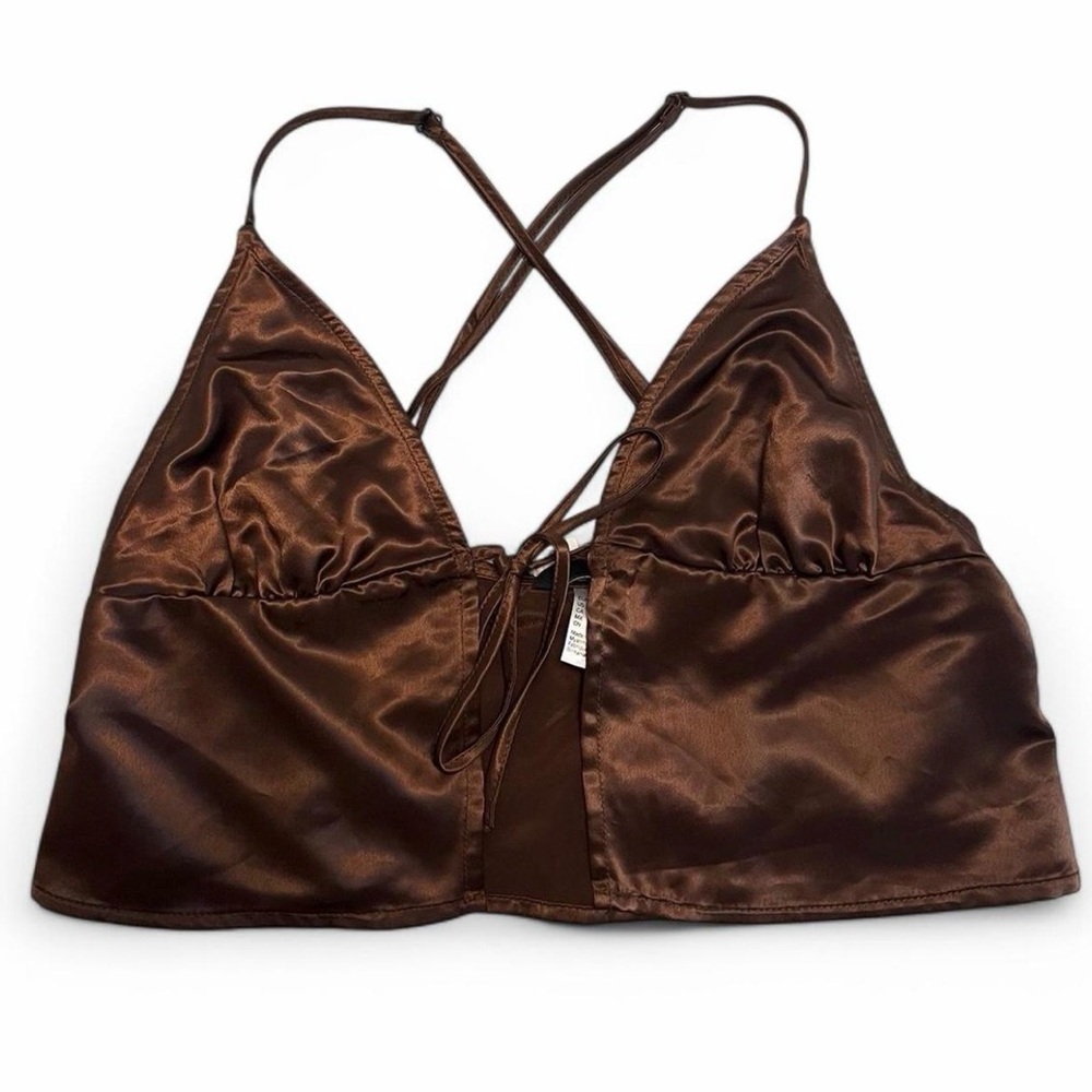 H&M Chocolate Satin tank top